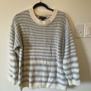 Cozy Knit Sweater in blue and Cream